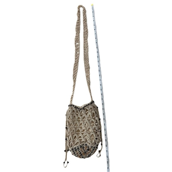 Free People Moonlight Beaded Pouch Purse Crossbody Bag in Cream - Picture 10 of 10
